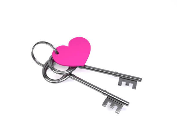istock metal keys on a white background - heart - silver - 3d illustration - rendering 1053181898