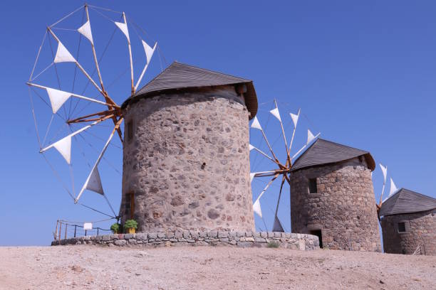 istock Windmills on Patmos island 1053184274