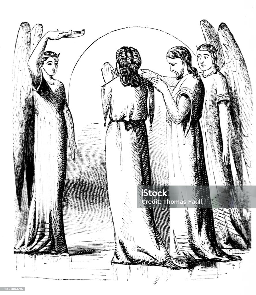 Angels In Heaven From A Pilgrims Progress Stock Illustration - Download ...