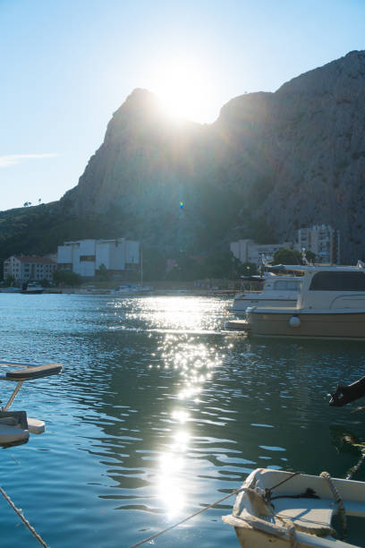 istock Sunset on Cetina river in Omis, Croatia. 1053202440