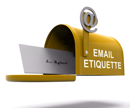 Email Etiquette Electronic Message Rules 3d Rendering Shows Proper Electronic Mail Polite Correspondence To Send Promotions