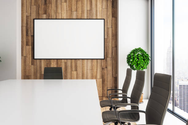 istock Modern meeting room with poster 1053208488