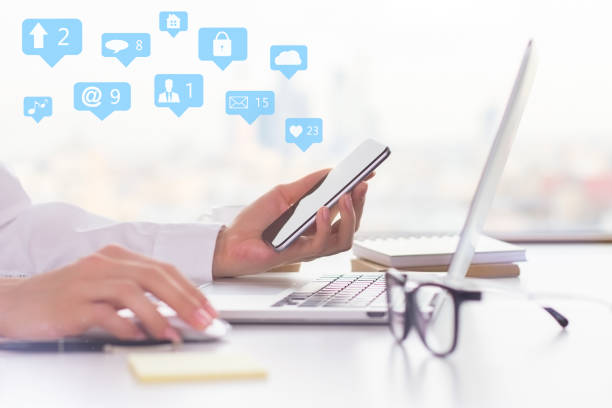 istock social media icons and smartphone 1053210286