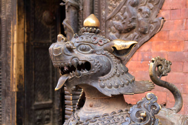 istock Translation: The lion like statues around Bhaktapur Durbar Square 1053213004