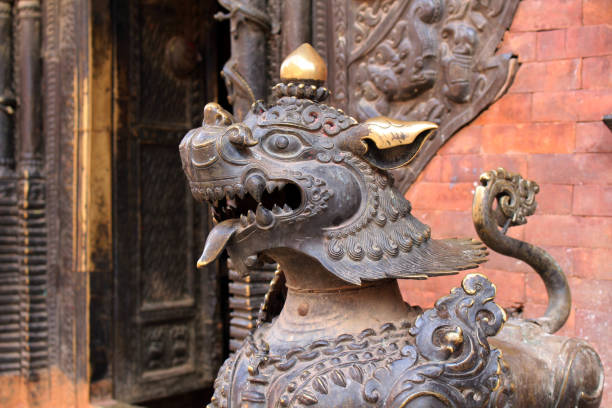 istock Translation: The lion like statues around Bhaktapur Durbar Square 1053213008