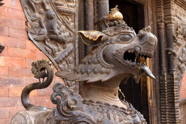 istock Translation: The lion like statues around Bhaktapur Durbar Square 1053213036