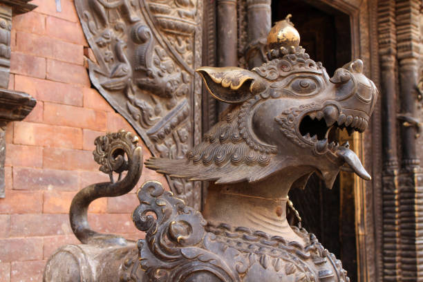istock The lion like statues around Bhaktapur Durbar Square 1053213062