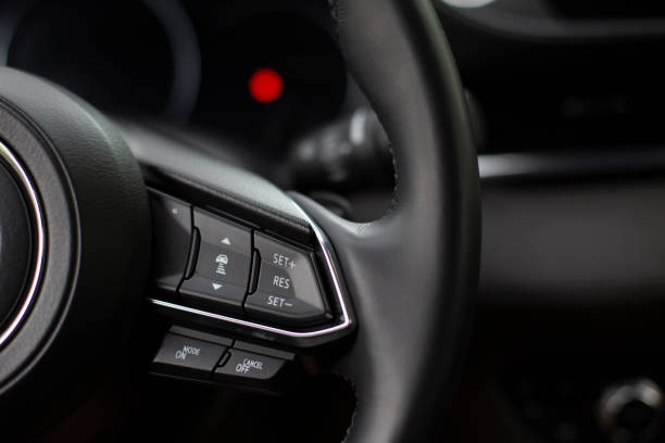 istock Car inside. New Modern interior of premium car with leather seats. 1053222722