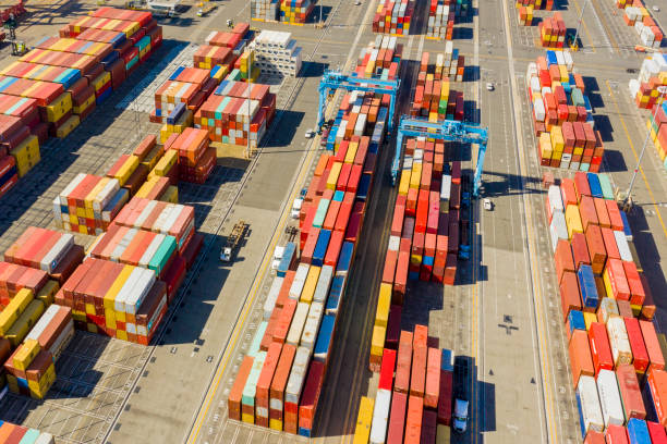 istock Aerial Port of Long Beach Container Yard 1053236666