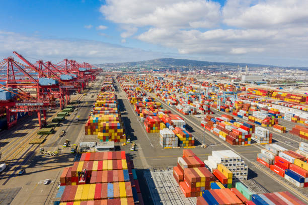 istock Aerial Port of Long Beach Container Yard 1053236670