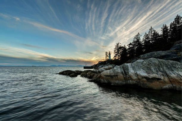 istock Point Atkinson Lighthouse at sunset, Lighthouse Park, West Vancouver, BC 1053248674