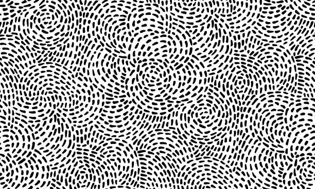 Vector illustration of Black & White Circular Lines Pattern