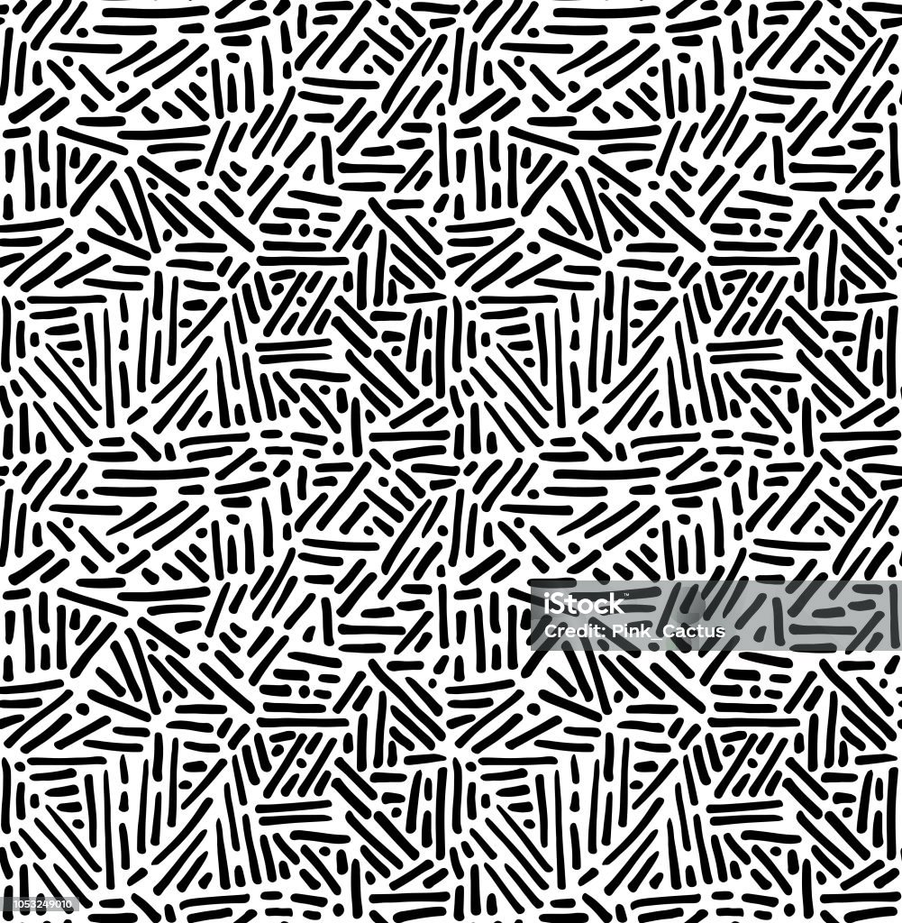 Black & White Tribal Pattern Hand drawn lines and dots tribal pattern. Vector background design in black and white. Pattern stock vector