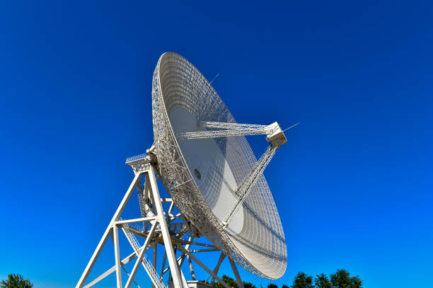 istock Array of satellite dishes or radio antennas against sky. Space observatory. 1053261666