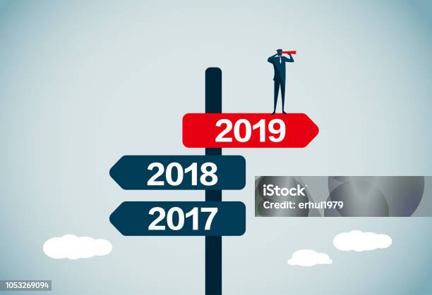 New Years Eve Stock Illustration - Download Image Now - Forecasting, Direction, Futuristic