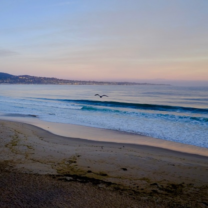 Sunrise and Sunset  along the  Pacific coast of Monterey, California