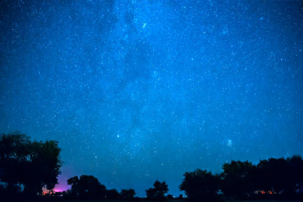 istock Night sky landscape in autumn 1053287612