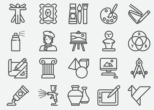 Art and Education Line Icons