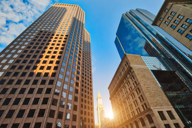 istock Boston downtown streets near Old State House at sunset 1053313782