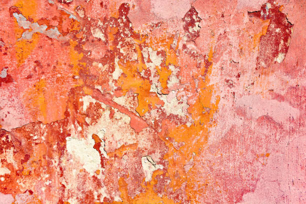 texture d’anciens peints fond mur - sign dirty plaster red photos et images de collection