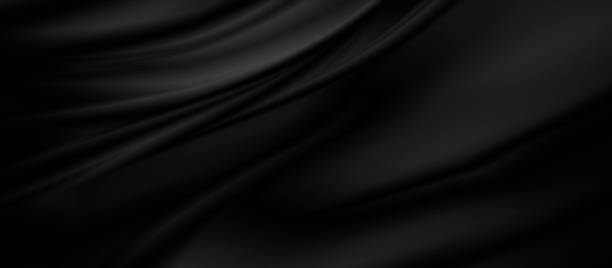 schwarzer luxus-stoff-hintergrund mit kopierraum - seide stock-fotos und bilder