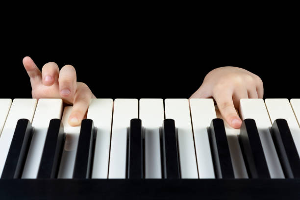 istock Children's fingers press the piano keys 1053322932