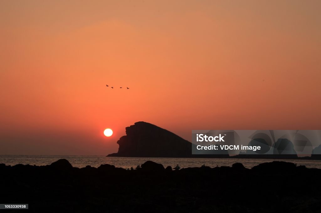 VD705 Cheju Island chagwido Beautiful chaguido sunset in Jeju Island Asia Stock Photo