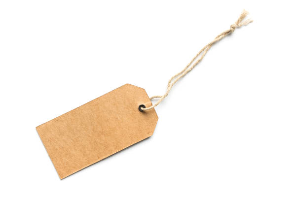 istock Blank price tag or label with thread isolated white background. 1053331358