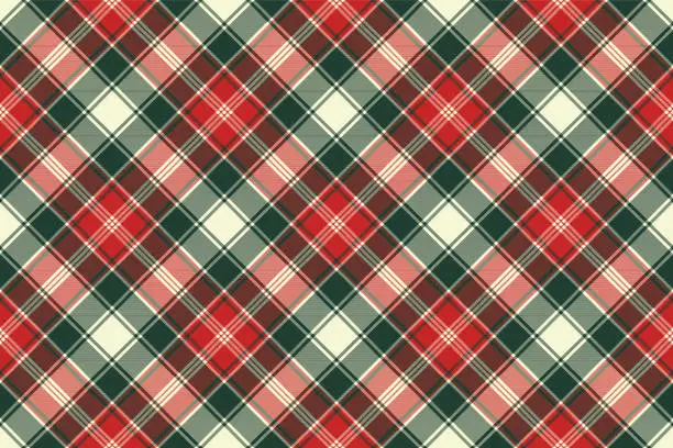 Vector illustration of Fabric texture check plaid seamless pattern