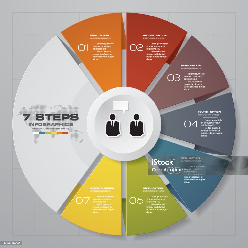 7 Steps Cycle Chart Infographics Elements Stock Illustration - Download ...