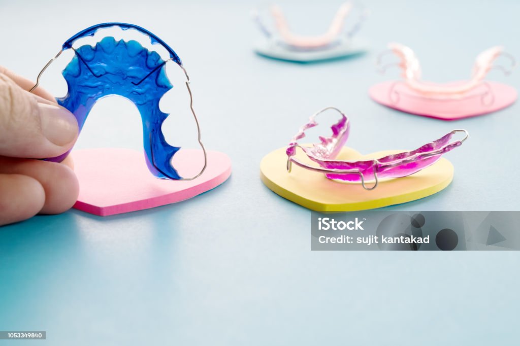 Dental Halter kieferorthopädische Gerät. - Lizenzfrei Zahnspange Stock-Foto