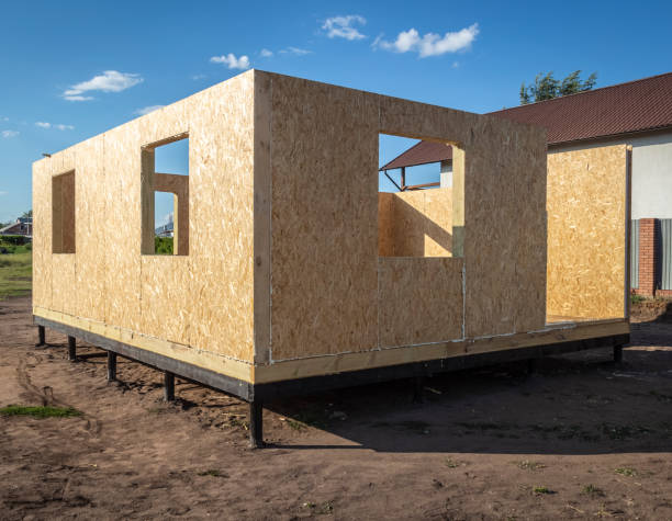 istock Construction of a wooden house 1053352176