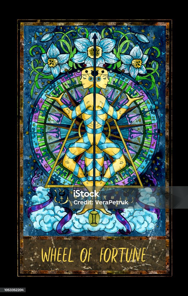 Wheel Of Fortune Major Arcana Tarot Card Stock Illustration - Download  Image Now - Wheel Of Fortune, Tarot Cards, Paranormal - iStock