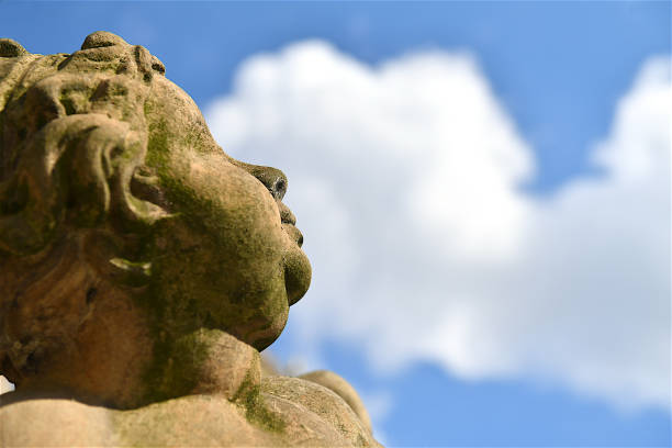 Ancient statue of antique god of commerce, business, merchants and travelers Hermes (Mercury).