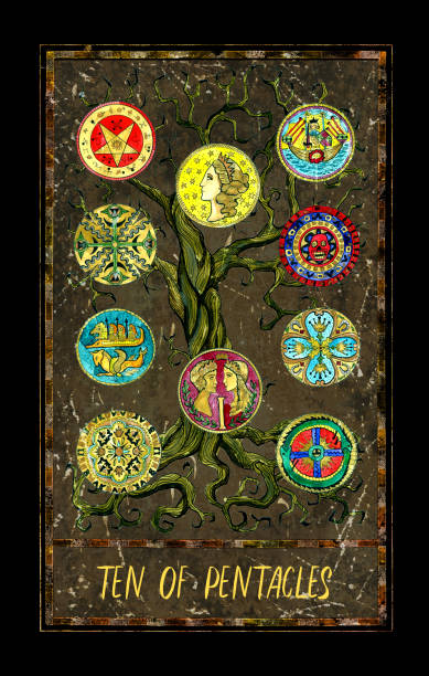 istock Ten of pentacles. Minor Arcana tarot card 1053360590