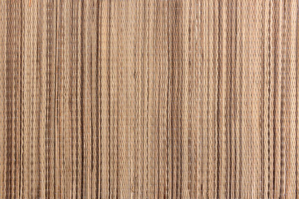 bamboo woven mat background - woven wood textured place mat imagens e fotografias de stock