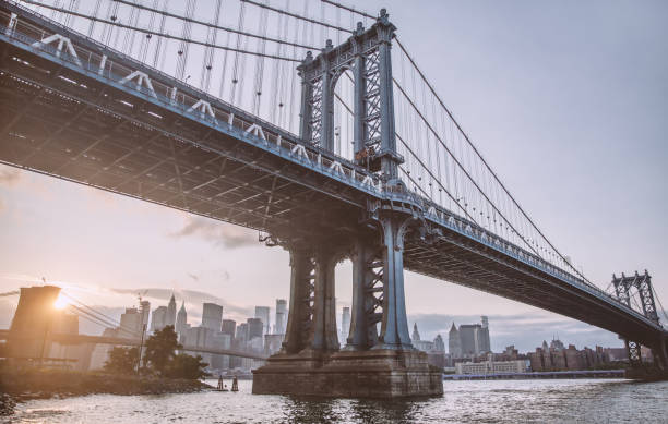 View of Brooklyn Bridge in New York,United States of America.