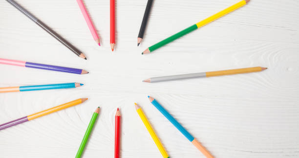 istock Color pencil with copy space isolated on white. 1053372990