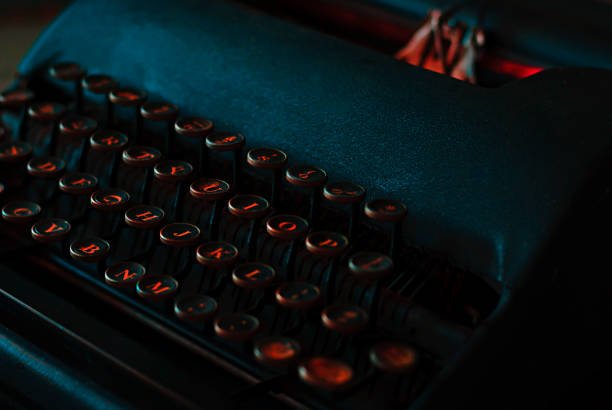 istock Details of an old typewriting machine - Old typewriter keyboard 1053373268