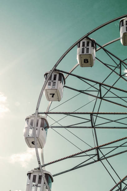 istock Closed cabs of a Ferris wheel against the sky 1053376082
