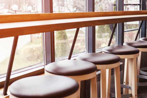 istock a row of chairs and a bar in the cafe 1053376228