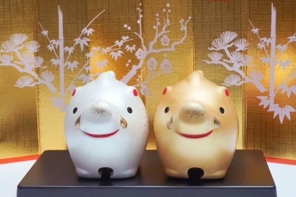 istock Japanese new year wild boar object 1053377394