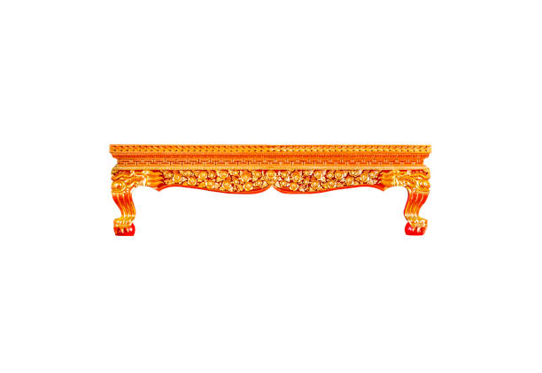 Beautiful arch of the temple isolated on white background.