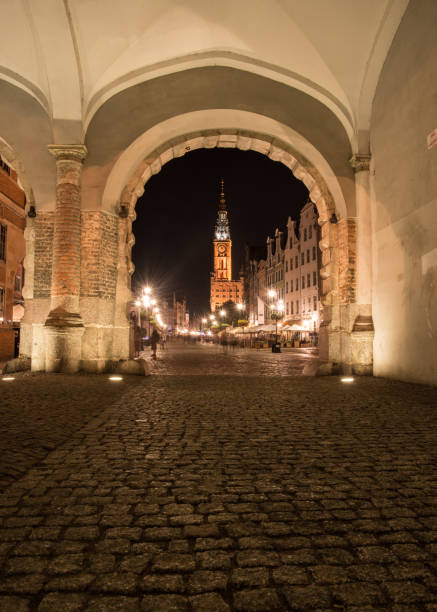 istock Long exposure at night in Dlugi targ, Poland 1053381790