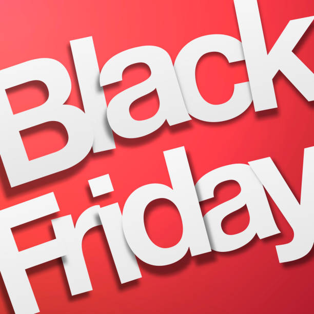istock Black Friday sale - Paper font on Red background 1053385144