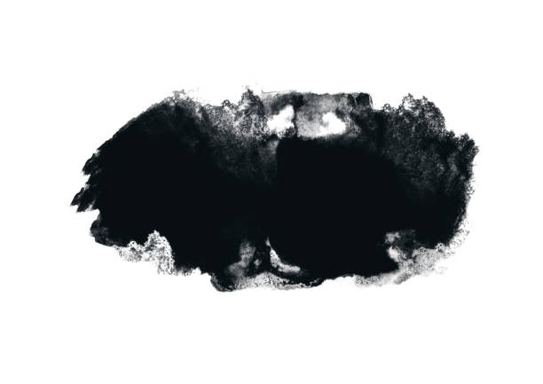 istock Black color graphic patches graphic brush strokes design effect element for background 1053389600