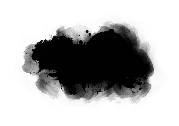 istock Black color graphic patches graphic brush strokes design effect element for background 1053389712