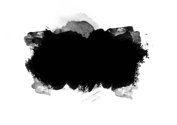 istock Black color graphic patches graphic brush strokes design effect element for background 1053389790