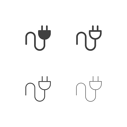 Electric Plug Icons Multi Series Vector EPS File.