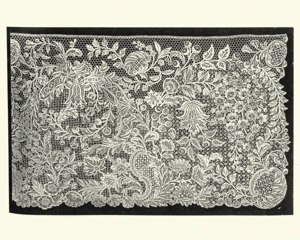 istock Victorian flounce of needlepoint lace, 19th Century 1053397910